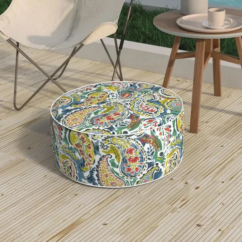 Miniatura 22 de Taburete inflable para exteriores de 31 pulgadas de diámetro x 14 pulgadas de alto, taburete portátil para todo tipo de clima, taburete de muebles