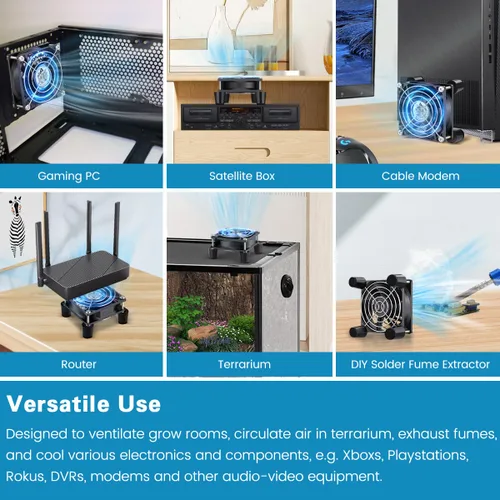 Miniatura 2 de GDSTIME Ventilador de ordenador de 80 mm x 25 mm con enchufe AC, controlador de velocidad variable de 100V-240V para enfriamiento de componente