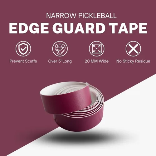 Miniatura 2 de Cinta protectora de borde de paleta de pickleball Cinta de protección de borde de paleta de pepinillo de ajuste perfecto Sin arrugas Burgandy