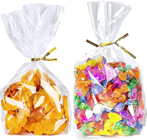 Miniatura 17 de PigPotParty Bolsas de celofán de 8 x 11 pulgadas, paquete de 100 bolsas de regalo de plástico transparente con refuerzo inferior para exhibición