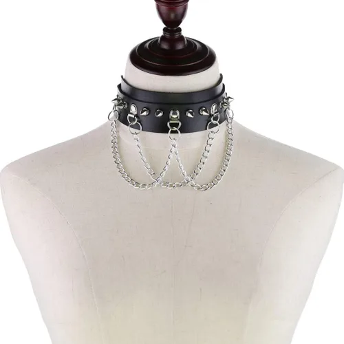 Miniatura 2 de Gargantilla de piel con forma de corazón gótico, Punk, Rock. Gargantilla y collares