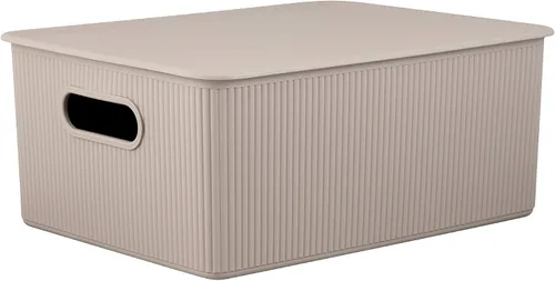 Miniatura 17 de Superio Colección acanalada - Cestas organizadoras decorativas de plástico para almacenamiento en casa, cajas contenedoras azules para organizar