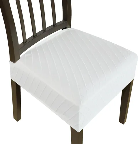 Miniatura 10 de Juego de 4 fundas elásticas para sillas de comedor, fundas para sillas de comedor, fundas para sillas de cocina, fundas de asiento extraíbles y Beige
