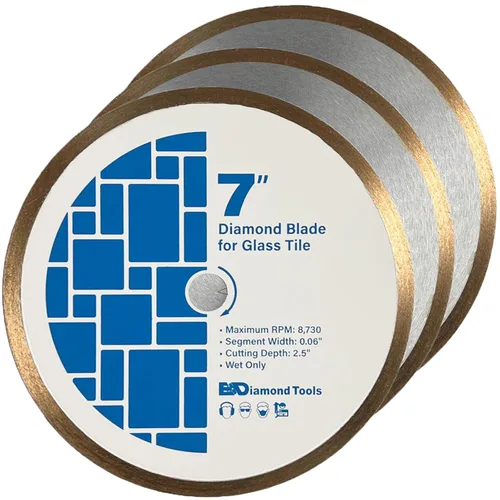 Miniatura 23 de Hojas de sierra de diamante de 7" para azulejos de porcelana, cerámica y azulejos de piedra, eje de 5/8" Hoja de azulejos de porcelana