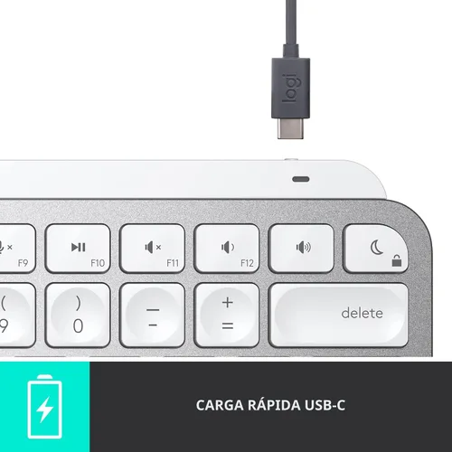 Miniatura 10 de Logitech MX Keys Mini - Teclado inalámbrico minimalista para Mac, compacto, Bluetooth, teclas retroiluminadas, USB-C, escritura táctil, compatible