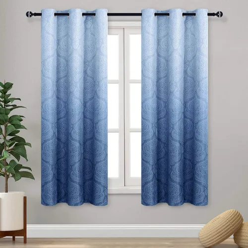 Miniatura 41 de DWCN - Cortinas blackout para dormitorio, diseño de damasco con aislamiento térmico y ojales, para sala de estar, juego de 2 paneles de cortina Gris