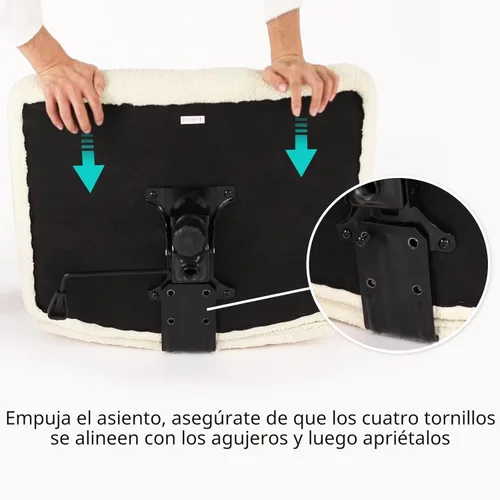 Miniatura 7 de Furnimart Silla giratoria con patas cruzadas con ruedas para oficina en casa, silla de escritorio ancha sin brazos altura ajustable asiento cómodo