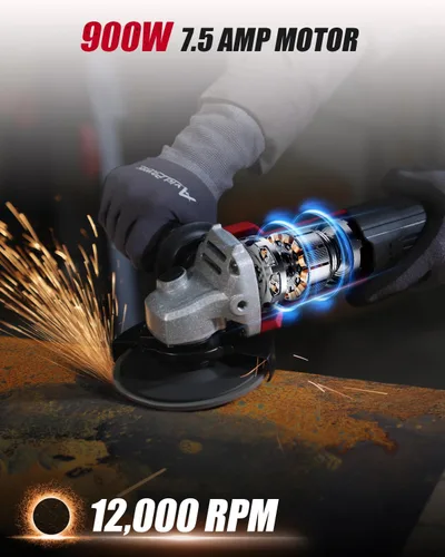 Miniatura 2 de AVID POWER Amoladora angular de 7.5 amperios y 4-1/2 pulgadas, herramientas eléctricas con muelas, ruedas de corte, disco de solapa y mango auxiliar