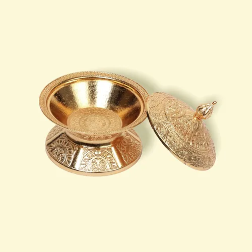 Miniatura 9 de Alisveristime Azucarero tradicional otomano turco hecho a mano con tapa (diámetro 3.34 pulgadas, longitud 3.54 pulgadas), motivos intrincados, ideal