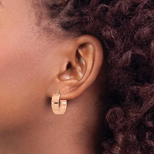 Miniatura 3 de Aretes de aro de oro rosa de 14 quilates, joyería fina para mujer, regalos para ella, Oro rosa