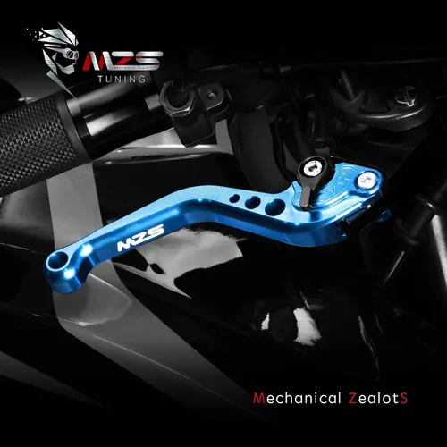 Miniatura 2 de MZS - Palancas de embrague/freno cortas ajustables p/moto, azul, CNC, compatibles con Z900 17-24 / Z650 Z650RS EX650 ER6F 17-25 / Vulcan S 650 15-25