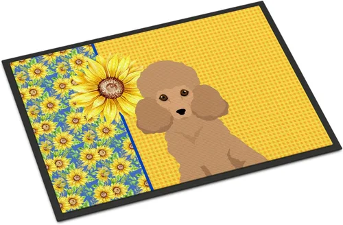 Miniatura 69 de Caroline's Treasures WDK5313MAT Airedale Terrier - Tapete para puerta delantera de 18 x 27 pulgadas, diseño de girasoles de verano, para entrada