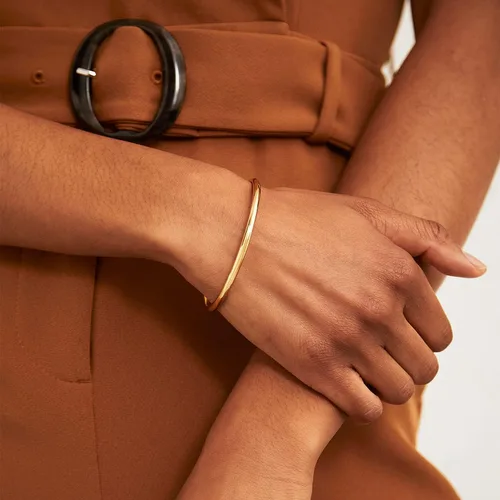 Miniatura 7 de Kainier Pulsera de 3mm de Acero Inoxidable Chapada en Oro de 14 Quilates, Brillante, Apilable, Delgada, Redonda, Brazalete de Bangle para Mujeres