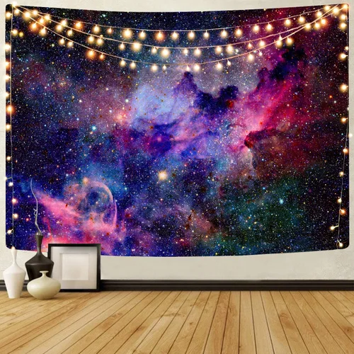 KYKU Tapiz de galaxia para colgar en la pared, tapiz morado del espacio exterior, tapiz de universo nebuloso trippy para dormitorio, sala de estar,