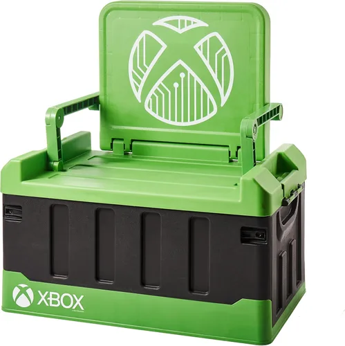 Miniatura 10 de Numskull Caja de almacenamiento de juguetes 2 en 1 inspirada en PS5 y silla plegable, organizador de accesorios para juegos con tapa y asas