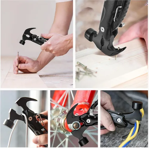 Miniatura 5 de BIIB - Regalos para hombres, martillo 13 en 1, accesorios de campamento multiherramienta, regalos para hombre, regalos para él, papá, novio, regalos