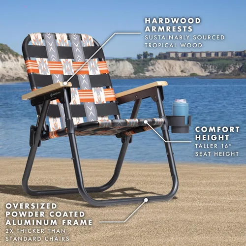 Miniatura 2 de GoSports WOVN - Silla de playa tipo mochila – 9 estilos disponibles – Silla de camping plegable de primera calidad Mesa