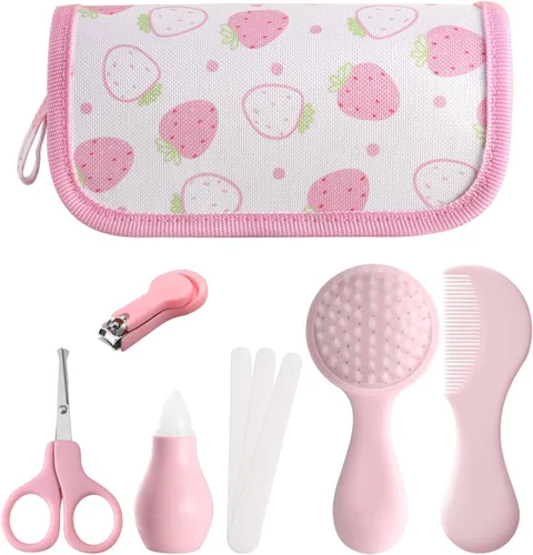 Miniatura 8 de Kit de aseo para bebés de 6 piezas en bolsa de almacenamiento (azul) - Cepillo suave, peine, cortauñas, aspirador nasal, tijeras de seguridad y lima
