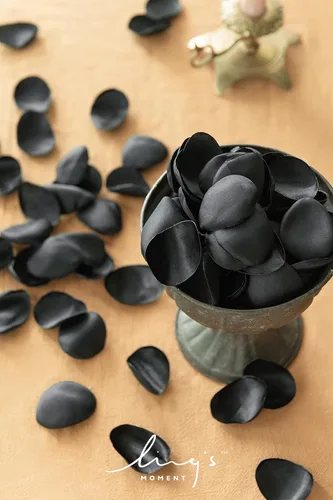 Miniatura 2 de Ling's moment Pétalos de rosa, pétalos de flores de seda para bodas, pasillos, cestas de niña de flores, decoración de centro de mesa, etc. Negro
