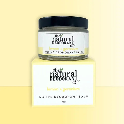 Miniatura 5 de The Natural Deodorant Co, Bálsamo desodorante activo, aplicación en movimiento, perfecto para uso en el gimnasio, limón y geranio, 1.94 oz