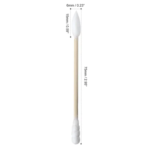 Miniatura 8 de Isshah - Hisopos de algodón de bambú natural, puntas puntiagudas y espirales, 1000 unidades FSC certified, PETA approved. Biodegradable bamboo
