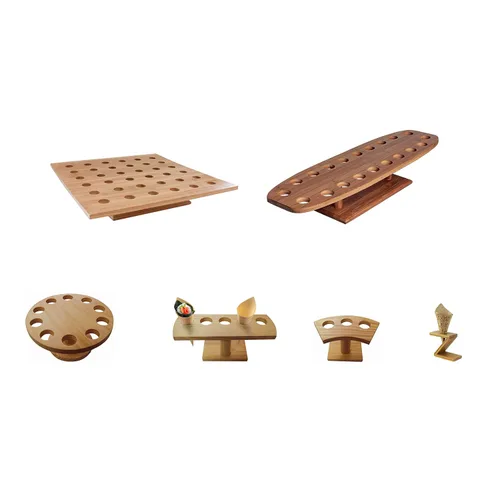 Miniatura 3 de PacknWood 210SBAM20 - Soporte de bambú para cono de alimentos y soporte de bambú para exhibición Temaki, soporte de cono de bambú biodegradable