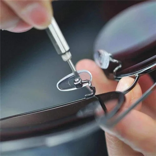 Miniatura 5 de ReNext Juego de 5 destornilladores de acero de aluminio 3 en 1, cabeza plana/Phillips/Torx, destornillador portátil para lentes, gafas de sol