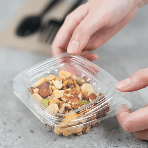 Miniatura 3 de Karat Recipientes Deli Transparentes de Concha de Almeja de PET de 4 onzas - Resistentes a Fugas, Sellado Fácil para Frescura, Ideales