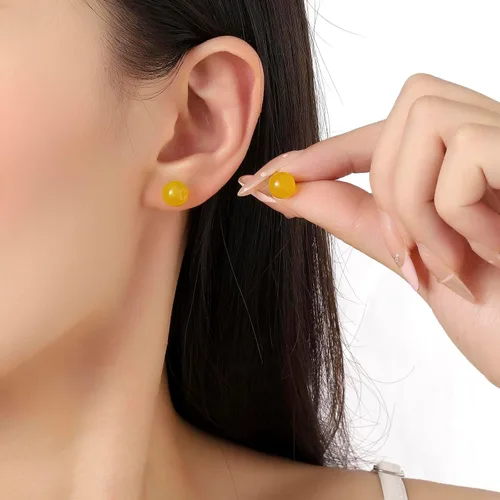 Miniatura 60 de Natural Stone Stud Earrings for Women 8mm Sterling Silver Genuine Gemstone Earrings Handmade Sterling Silver Crystal Stud Earrings for Women