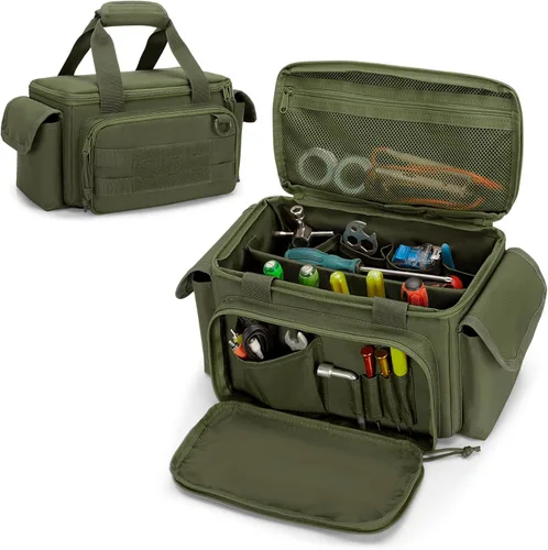 Miniatura 12 de Rexmica Bolsa de herramientas pequeña con fondo acolchado grueso y antifricción, organizador de almacenamiento de herramientas para hombres, bolsa