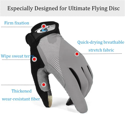 Miniatura 3 de Ultimate Flying Disc Guantes Ultimate Grip y Disc Guantes Transpirables Antideslizante Deportivo Ciclismo Guantes de Golf, Mejorar Lanzamientos
