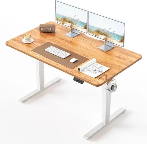 Miniatura 22 de BANTI Escritorio de pie de 48 × 24 pulgadas, ergonómico, altura eléctrica ajustable, para sentarse y ponerse de pie, escritorio de oficina para Arce