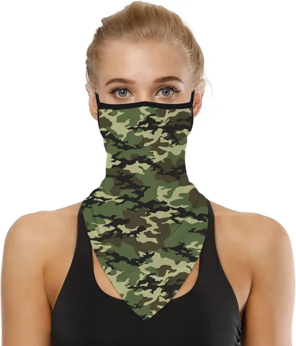 Miniatura 27 de YAYOUREL Polaina para el cuello, bandanas para hombres y mujeres, cubierta de bufanda para la cara con rayos UV, con agujero para las orejas