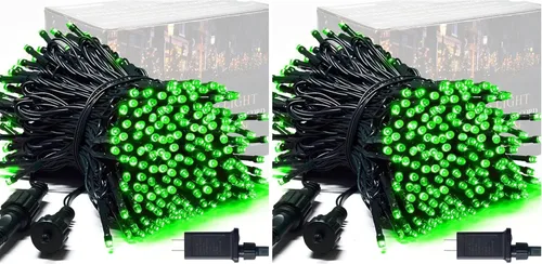 Miniatura 28 de JMEXSUSS 250 luces LED rojas, blancas y azules para decoraciones del 4 de julio, luces patrióticas conectables de 91.5 pies para exteriores