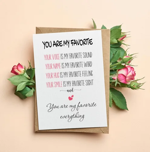 Miniatura 6 de Tarjeta de San Valentín para él, ella, tarjeta de felicitación romántica para marido, esposa, novio, novia, tarjeta de aniversario plegada de 5 x 7