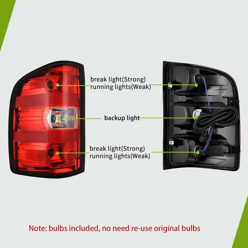 Miniatura 2 de AUTOSAVER88 Luz trasera con bombilla y arnés compatible con Chevy Silverado 1500/2500HD/3500HD 2007-2013, Silverado 2500 HD/3500 HD 2014, GMC Sierra