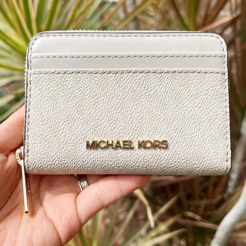 Miniatura 2 de Michael Kors Jet Set MK Sherbert - Funda para tarjetas de viaje MD con cremallera Light Sand Cartera con cremallera