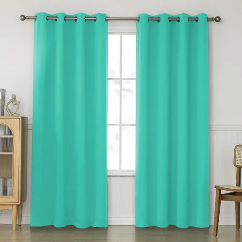 Miniatura 37 de KEQIAOSUOCAI Cortinas rosa bebé de 63 pulgadas para habitación de niñas - Con aislamiento térmico que oscurece la habitación, cortinas de ventana