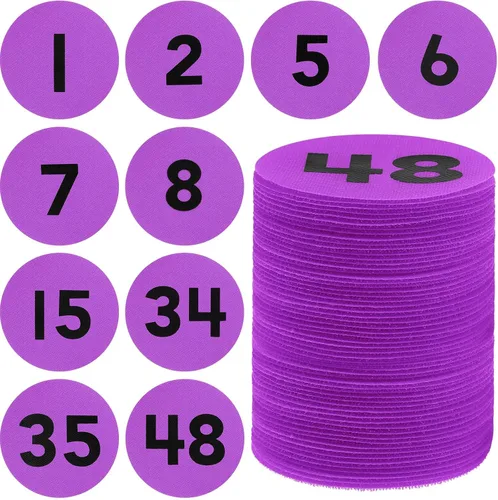 Miniatura 6 de Ireer 48 puntos marcadores de alfombra, puntos de alfombra con número 1-48, puntos de alineación para alfombra, suministros de decoración de puntos