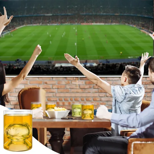 Miniatura 6 de Hoolerry - Juego de 6 regalos de entrenador de béisbol de 3.4/6.8 onzas, vaso de whisky, regalos para hombres, Día del Padre, vaso de cerveza