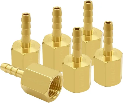 Miniatura 15 de Uenede 6 accesorios de púas de manguera de latón de 1/2 pulgada NPT hembra a 1/2 pulgadas, conector adaptador de púas incluye 6 abrazaderas de acero