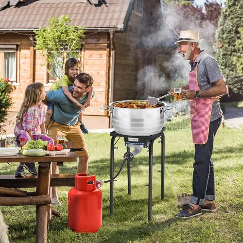 Miniatura 2 de ROVSUN Estufa de gas propano de alta presión de 200,000 BTU con quemador único para cocinar al aire libre, preparar pavos, potente cocina