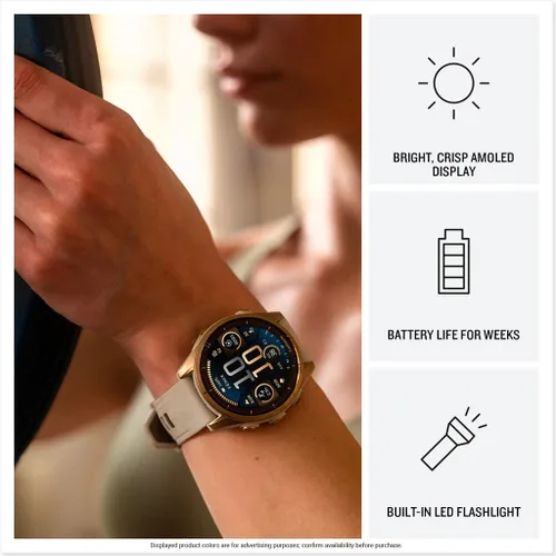 Miniatura 4 de Garmin fēnix® 8 – 43mm, AMOLED, Zafiro, Smartwatch GPS Multisport Premium, Batería de Larga Duración, Certificado para Buceo, Linterna LED Oro suave