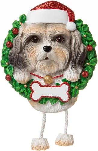 Miniatura 3 de Adornos de Navidad personalizados para perros de Elfos 2024 – Corona Shih Tzu para la primera Navidad de los amantes de los perros
