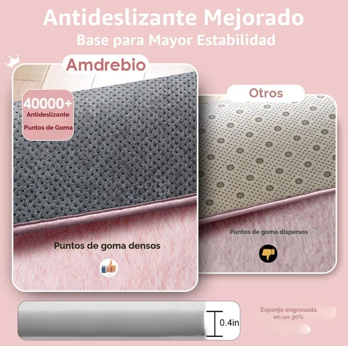 Miniatura 7 de Alfombras de área rosadas para dormitorio de niñas, decoración de sala de estar, alfombra mullida y esponjosa shag de 4x6 para habitación de niños