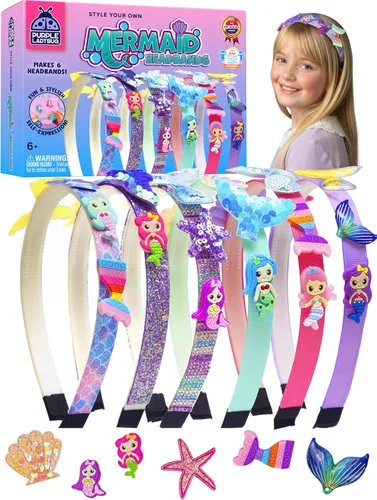 PURPLE LADYBUG Diademas de sirena para niñas, grandes regalos para niñas de 5 años, manualidades creativas para niños de 4 a 8 años, artes y