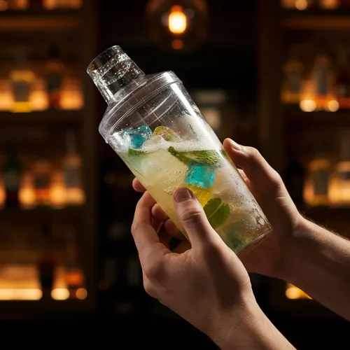 Miniatura 2 de Cocteleras de plástico transparente, 3 piezas