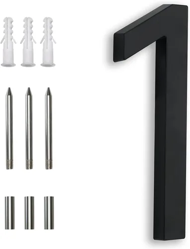 Miniatura 10 de Números de Casa Modernos para Exterior de 7 Pulgadas, Números de Calle, Números de Casa Grandes de Metal Negro, Números de Dirección para Casa