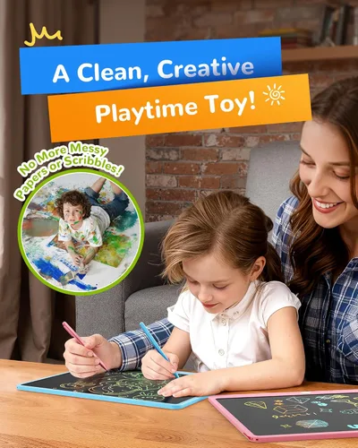 Miniatura 6 de KOKODI Tableta de escritura LCD, regalos para niños y niñas de 3 años, tablero de dibujo de 10 pulgadas, tablero de garabato colorido, tableta