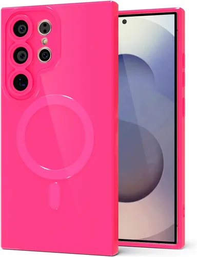 Miniatura 24 de Svanove para Samsung Galaxy S22 Funda de teléfono de silicona magnética, compatible con Magsafe, linda para mujeres, brillante color brillante, gel